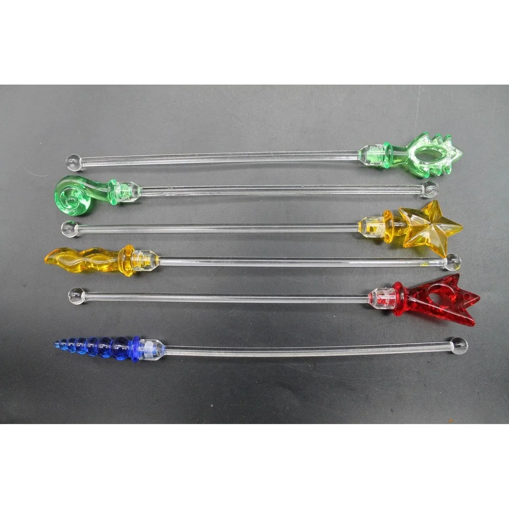Vintage Drink Swizzle Sticks Cocktail Stirrers Lot of 11 Acrylic Bells Fish